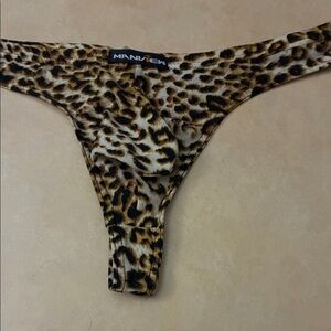 Manview mens Leopard Print Thong M